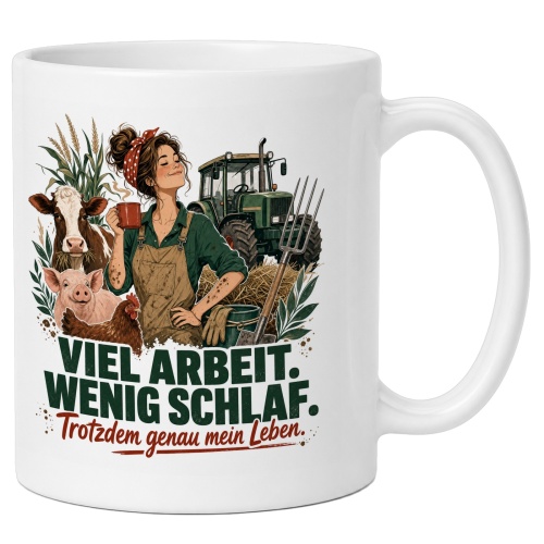 Tasse »Viel Arbeit. Wenig Schlaf.«