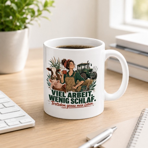 Tasse »Viel Arbeit. Wenig Schlaf.«
