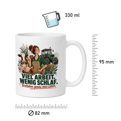 Tasse »Viel Arbeit. Wenig Schlaf.«