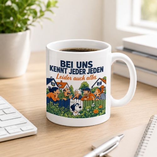 Tasse »Bei uns kennt jeder jeden Leider auch...
