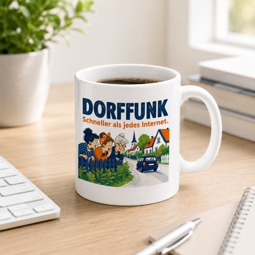 Tasse »Dorffunk Schneller als jedes Internet.«