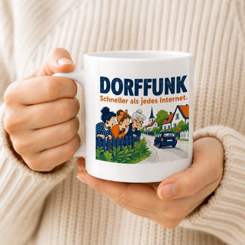 Tasse »Dorffunk Schneller als jedes Internet.«