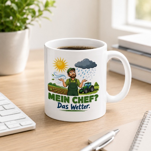 Tasse »Mein Chef? Das Wetter.«