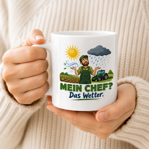 Tasse »Mein Chef? Das Wetter.«