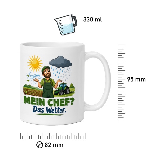 Tasse »Mein Chef? Das Wetter.«