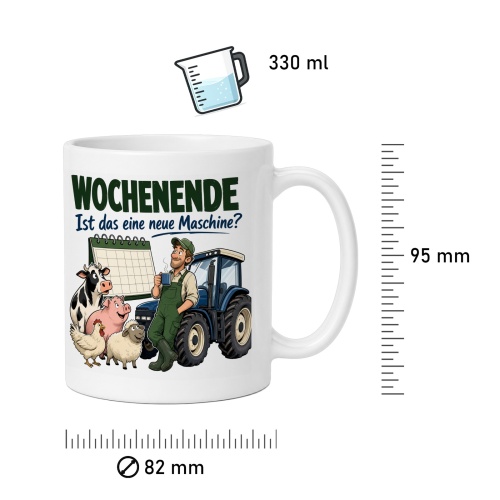 Tasse »Wochenende Ist das eine neue Maschine?«