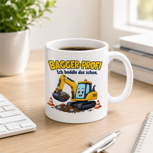 Tasse »Bagger-Profi Ich buddle das schon.«