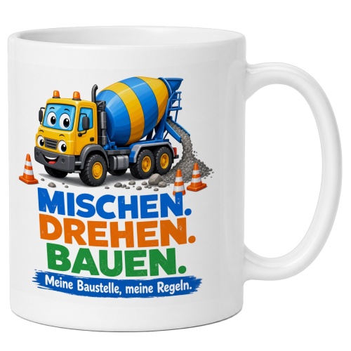 Tasse »Mischen. Drehen. Bauen.«
