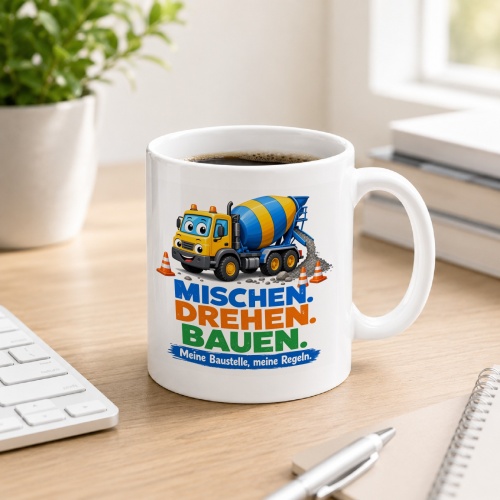 Tasse »Mischen. Drehen. Bauen.«