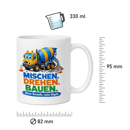 Tasse »Mischen. Drehen. Bauen.«