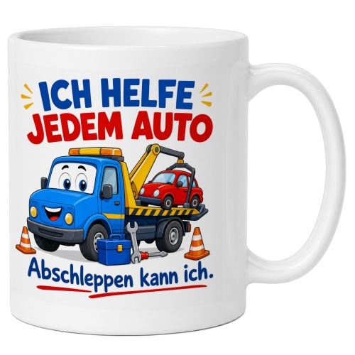 Tasse »Ich helfe jedem Auto Abschleppen kann...
