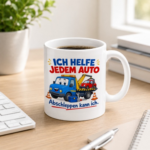 Tasse »Ich helfe jedem Auto Abschleppen kann...