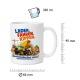 Tasse »Laden. Fahren. Kippen. Baustellenabenteuer voraus!«