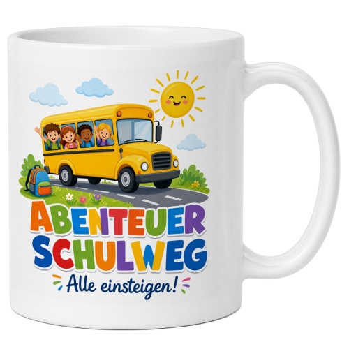 Tasse »Abenteuer Schulweg Alle einsteigen!«