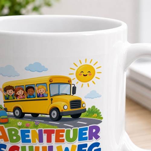 Tasse »Abenteuer Schulweg Alle einsteigen!«