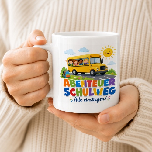 Tasse »Abenteuer Schulweg Alle einsteigen!«