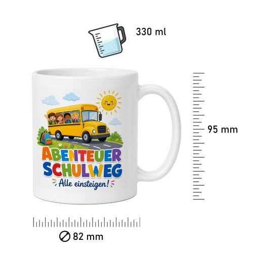 Tasse »Abenteuer Schulweg Alle einsteigen!«
