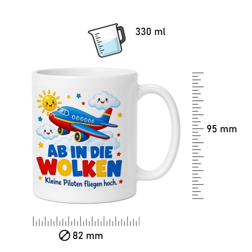 Tasse »Ab in die Wolken Kleine Piloten fliegen hoch.«