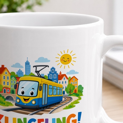 Tasse »Klingeling! Meine Stadt ist voller Abenteuer.«