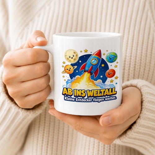 Tasse »Ab ins Weltall Kleine Entdecker fliegen weiter«