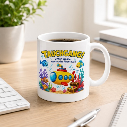 Tasse »Tauchen! Unter Wasser wartet das...