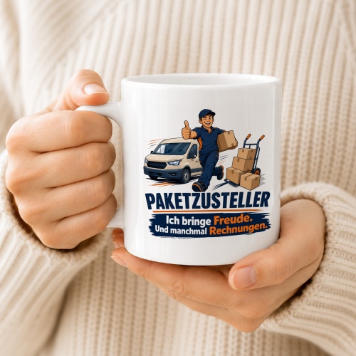 Tasse »Paketzusteller Ich bringe Freude. Und manchmal Rechnungen.«