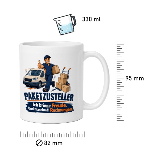 Tasse »Paketzusteller Ich bringe Freude. Und manchmal Rechnungen.«