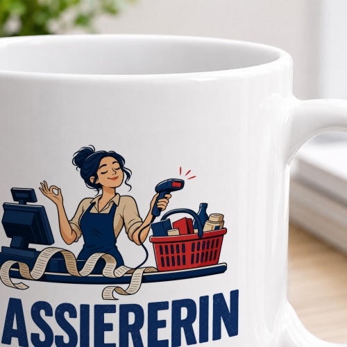 Tasse »Kassiererin Ich scanne, also bin ich.«