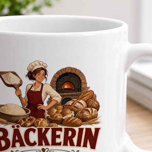 Tasse »Bäckerin Ich stehe auf, bevor der Teig es tut.«