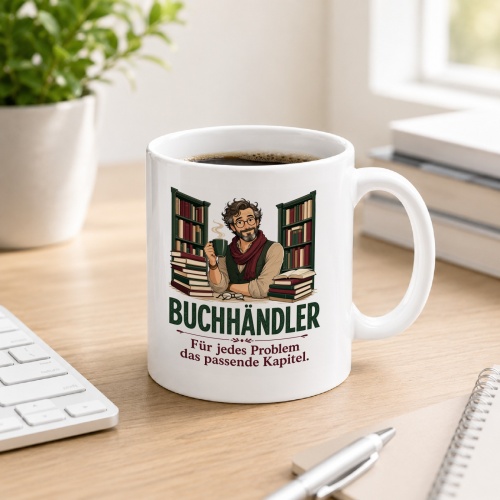 Tasse »Buchhändler Für jedes Problem das passende Kapitel.«