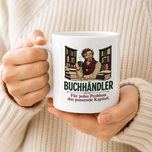 Tasse »Buchhändler Für jedes Problem das passende Kapitel.«