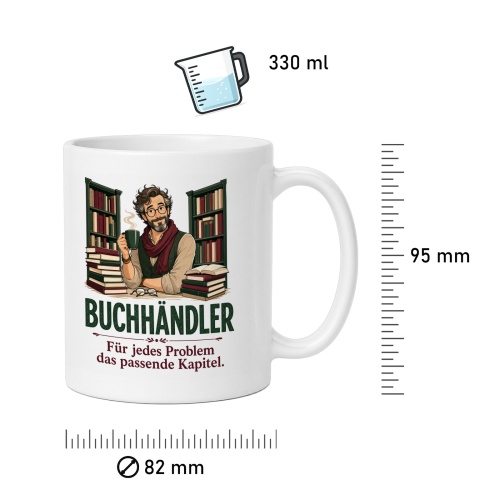 Tasse »Buchhändler Für jedes Problem das passende Kapitel.«