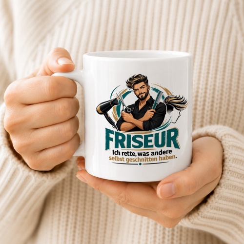 Tasse »Ich rette, was andere selbst geschnitten haben.«