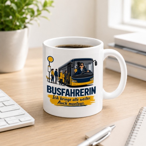 Tasse »Busfahrerin Ich bringe alle weiter. Auch montags.«