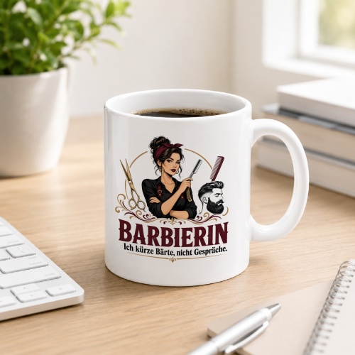 Tasse »Barbierin Ich kürze Bärte, nicht...
