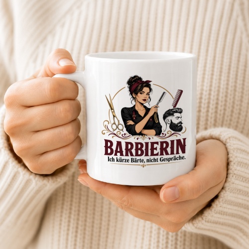 Tasse »Barbierin Ich kürze Bärte, nicht Gespräche.«