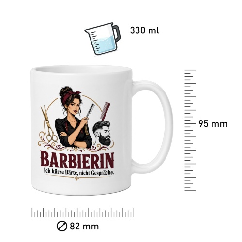 Tasse »Barbierin Ich kürze Bärte, nicht Gespräche.«