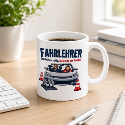 Tasse »Fahrlehrer Ich bleibe ruhig. Mein Sitz hat...