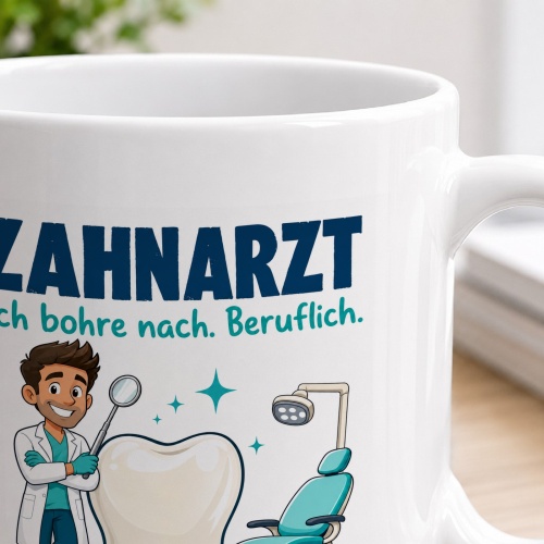Tasse »Zahnarzt Ich bohre nach. Beruflich.«