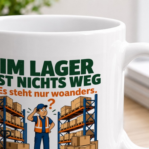Tasse »Im Lager ist nichts weg Es steht nur woanders.«