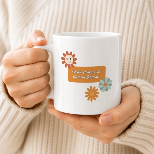 Tasse »Vielen Dank an die allerbeste Lehrerin!«