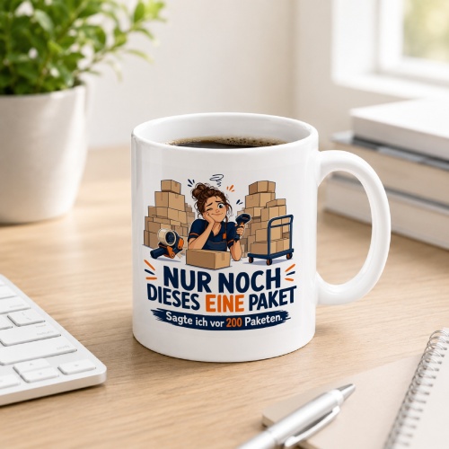 Tasse »Nur noch dieses eine Paket«