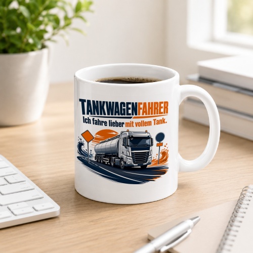 Tasse »Tankwagenfahrer Ich fahre lieber mit vollem Tank.«