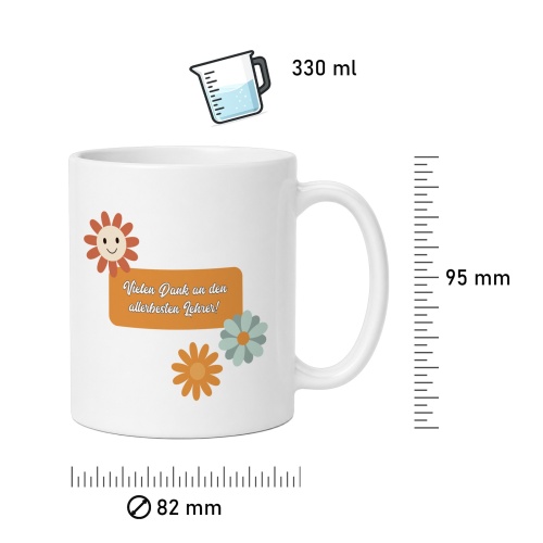 Tasse »Vielen Dank an den allerbesten Lehrer!«
