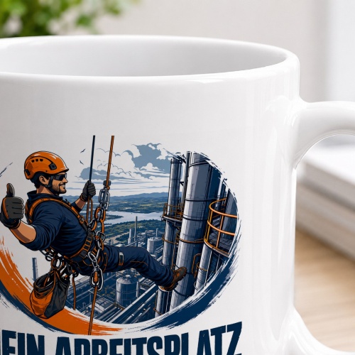 Tasse »Mein Arbeitsplatz hat keinen festen Boden.«
