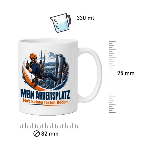 Tasse »Mein Arbeitsplatz hat keinen festen Boden.«