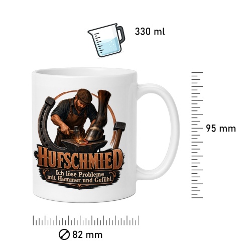 Tasse »Hufschmied Ich löse Probleme mit Hammer und Gefühl!«