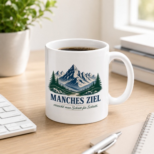 Tasse »Manches Ziel erreicht man Schritt für...