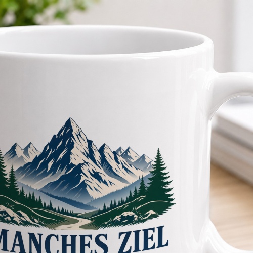 Tasse »Manches Ziel erreicht man Schritt für Schritt.«