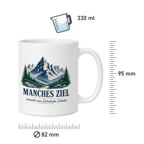 Tasse »Manches Ziel erreicht man Schritt für Schritt.«